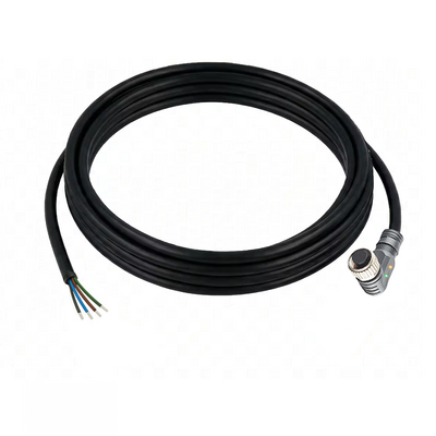CBO12.4-3.32/L/P ELCO SINGLE ENDED MICRO CABLE, 4 PIN M12 FEMALE ELBOW PUR BLACK 22 AWG 3M PNP LED