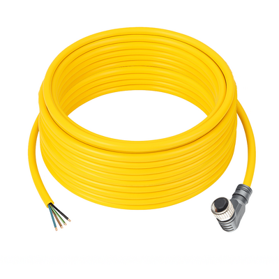 CBO12.5-10.33 ELCO SINGLE ENDED MICRO CABLE, 5 PIN M12 FEMALE ELBOW PVC YELLOW 22 AWG 10M