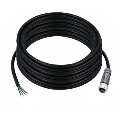 CO12.5-10.32 ELCO SINGLE ENDED MICRO CABLE, 5 PIN M12 FEMALE STRAIGHT PVC BLACK 22 AWG 10M