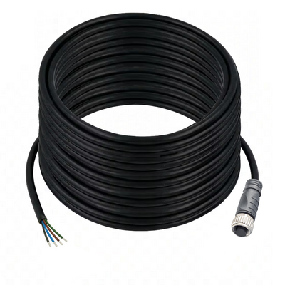 CO12.5-25.32 ELCO SINGLE ENDED MICRO CABLE, 5 PIN M12 FEMALE STRAIGHT PVC BLACK 22 AWG 25M