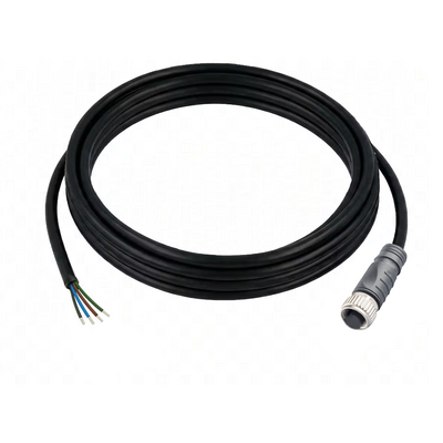 CO12.5-3.32 ELCO SINGLE ENDED MICRO CABLE, 5 PIN M12 FEMALE STRAIGHT PVC BLACK 22 AWG 3M