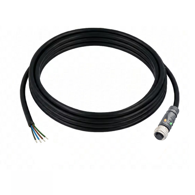 CO12.4-3.32/L/P ELCO SINGLE ENDED MICRO CABLE, 4 PIN M12 FEMALE STRAIGHT PUR BLACK 22 AWG 3M PNP LED