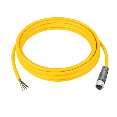 CO12.5-3.33 ELCO SINGLE ENDED MICRO CABLE, 5 PIN M12 FEMALE STRAIGHT PVC YELLOW 22 AWG 3M