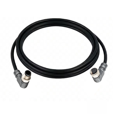 CBO12.5-2.32-CB12.5/P ELCO DOUBLE ENDED PATCH CABLE, 5 PIN M12 F/M ELBOW 2M PUR BLACK 22 AWG