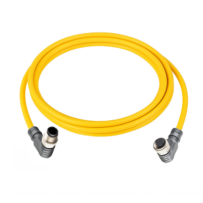 CBO12.4-2.33-CB12.4/P ELCO DOUBLE ENDED PATCH CABLE, 4 PIN M12 F/M ELBOW 2M PUR YELLOW 22 AWG