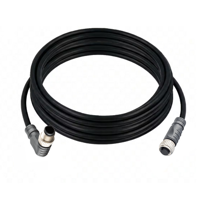 CO12.5-5.32-CB12.5/P ELCO DOUBLE ENDED PATCH CABLE, 5 PIN M12 F/M STR/ELB 5M PUR BLACK 22 AWG