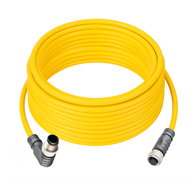 CO12.4-10.33-CB12.4/P ELCO DOUBLE ENDED PATCH CABLE, 4 PIN M12 F/M STR/ELB 10M PUR YELLOW 22 AWG
