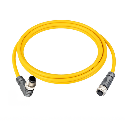 CO12.4-2.33-CB12.4/P ELCO DOUBLE ENDED PATCH CABLE, 4 PIN M12 F/M STR/ELB 2M PUR YELLOW 22 AWG
