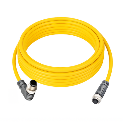 CO12.5-5.33-CB12.5/P ELCO DOUBLE ENDED PATCH CABLE, 5 PIN M12 F/M STR/ELB 5M PUR YELLOW 22 AWG