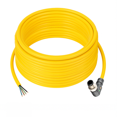CB12.4-15.33/L/P ELCO SINGLE ENDED MICRO CABLE, 4 PIN M12 MALE ELBOW PUR YELLOW 22 AWG 15M PNP LED