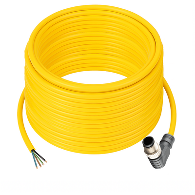 CB12.5-20.33 ELCO SINGLE ENDED MICRO CABLE, 5 PIN M12 MALE ELBOW PVC YELLOW 22 AWG 20M