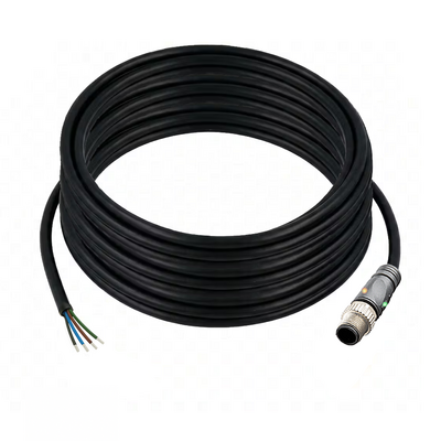 C12.5-10.32/L/P ELCO SINGLE ENDED MICRO CABLE, 5 PIN M12 MALE STRAIGHT PUR BLACK 22 AWG 10M PNP LED