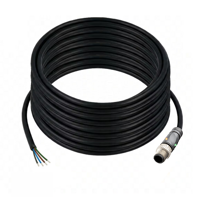 C12.5-15.32/L/P ELCO SINGLE ENDED MICRO CABLE, 5 PIN M12 MALE STRAIGHT PUR BLACK 22 AWG 15M PNP LED