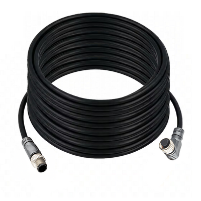 CBO12.4-20.32-C12.4/P ELCO DOUBLE ENDED PATCH CABLE, 4 PIN M12 F/M ELB/STR 20M PUR BLACK 22 AWG