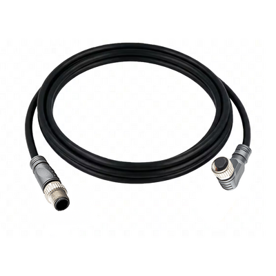 CBO12.5-2.32-C12.5/P ELCO DOUBLE ENDED PATCH CABLE, 5 PIN M12 F/M ELB/STR 2M PUR BLACK 22 AWG