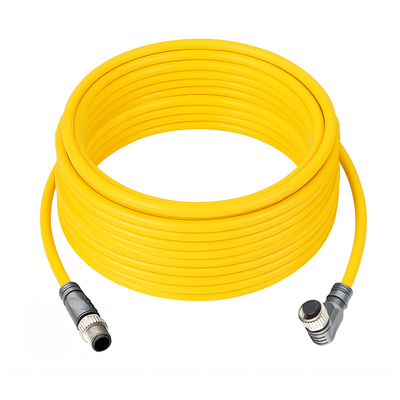 CBO12.4-10.33-C12.4/P ELCO DOUBLE ENDED PATCH CABLE, 4 PIN M12 F/M ELB/STR 10M PUR YELLOW 22 AWG