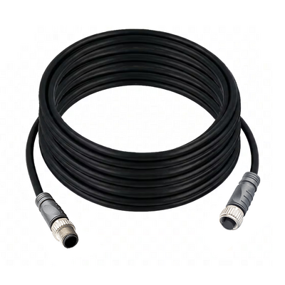 CO12.4-10.32-C12.4/P ELCO DOUBLE ENDED PATCH CABLE, 4 PIN M12 F/M STRAIGHT 10M PUR BLACK 22 AWG