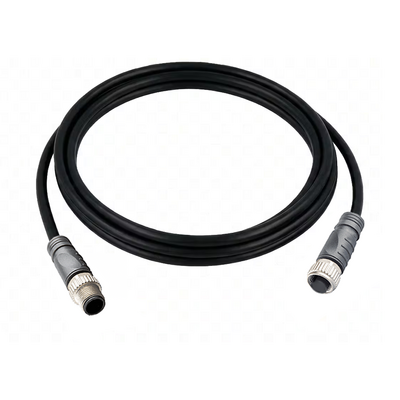 CO12.5-2.32-C12.5/P ELCO DOUBLE ENDED PATCH CABLE, 5 PIN M12 F/M STRAIGHT 2M PUR BLACK 22 AWG