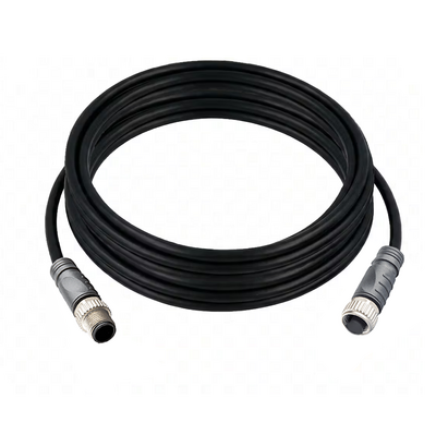 CO12.4-5.32-C12.4/P ELCO DOUBLE ENDED PATCH CABLE, 4 PIN M12 F/M STRAIGHT 5M PUR BLACK 22 AWG