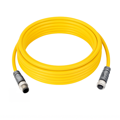 CO12.4-5.33-C12.4/P ELCO DOUBLE ENDED PATCH CABLE, 4 PIN M12 F/M STRAIGHT 5M PUR YELLOW 22 AWG