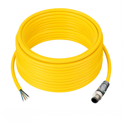C12.4-15.33/L/P ELCO SINGLE ENDED MICRO CABLE, 4 PIN M12 MALE STRAIGHT PUR YELLOW 22 AWG 15M PNP LED
