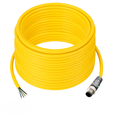C12.5-20.33/LN/P ELCO SINGLE ENDED MICRO CABLE, 5 PIN M12 MALE STRAIGHT PUR YELLOW 22 AWG 20M NPN LED