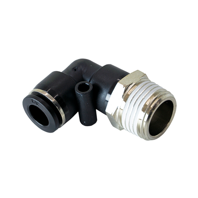 PL3/8-1/2NPT FLOFLEX FLOFLEX COMPOSITE PUSH-IN PNEUMATIC FITTING, 3/8" TUBE X 1/2" NPT MALE 90 DEGREE REDUCING ELBOW