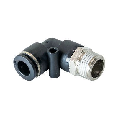 PL3/8-3/8NPT FLOFLEX FLOFLEX COMPOSITE PUSH-IN PNEUMATIC FITTING, 3/8" TUBE X 3/8" NPT MALE 90 DEGREE REDUCING ELBOW