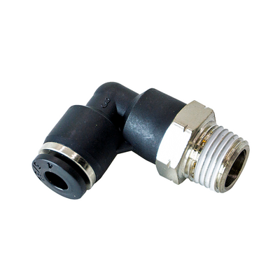 PL4-1/4NPT FLOFLEX FLOFLEX COMPOSITE PUSH-IN PNEUMATIC FITTING, 4MM TUBE X 1/4" NPT MALE 90 DEGREE REDUCING ELBOW