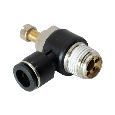 JSC12-1/2PT FLOFLEX FLOFLEX COMPOSITE FLOW CONTROL, 12MM TUBE X 1/2" BSPT MALE REDUCER METER OUT - KNOB ADJUSTMENT
