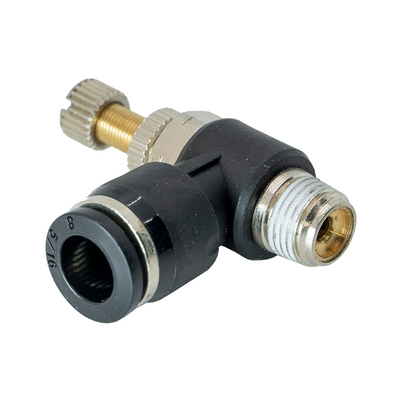 JSC5/16-1/8NPT FLOFLEX FLOFLEX COMPOSITE FLOW CONTROL, 5/16" TUBE X 1/8" NPT MALE REDUCER METER OUT - KNOB ADJUSTMENT