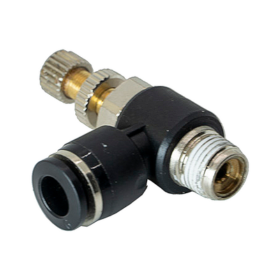 JSC6-1/8NPT FLOFLEX FLOFLEX COMPOSITE FLOW CONTROL, 6MM TUBE X 1/8" NPT MALE REDUCER METER OUT - KNOB ADJUSTMENT