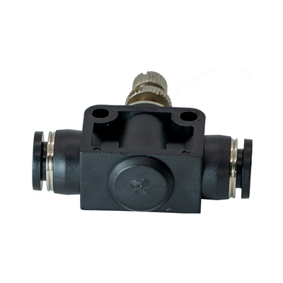 PA5/16 FLOFLEX FLOFLEX PLASTIC PUSH-IN PNEUMATIC FITTING, 5/16" TUBE INLINE - KNOB ADJUSTMENT