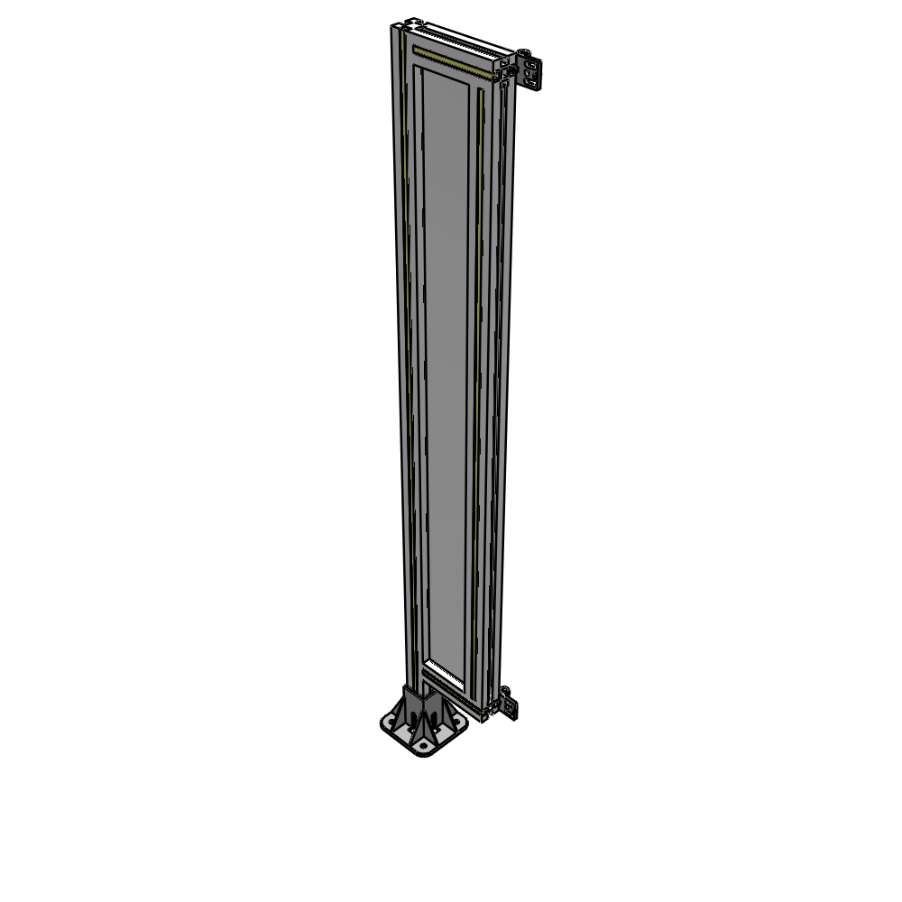 A1-1400-0200-0150-HYPFK SINGLE PANEL-LEG ON LEFT WITH HINGES 1400MM X 200MM 1/4" POLYCARBONATE, AS A KIT