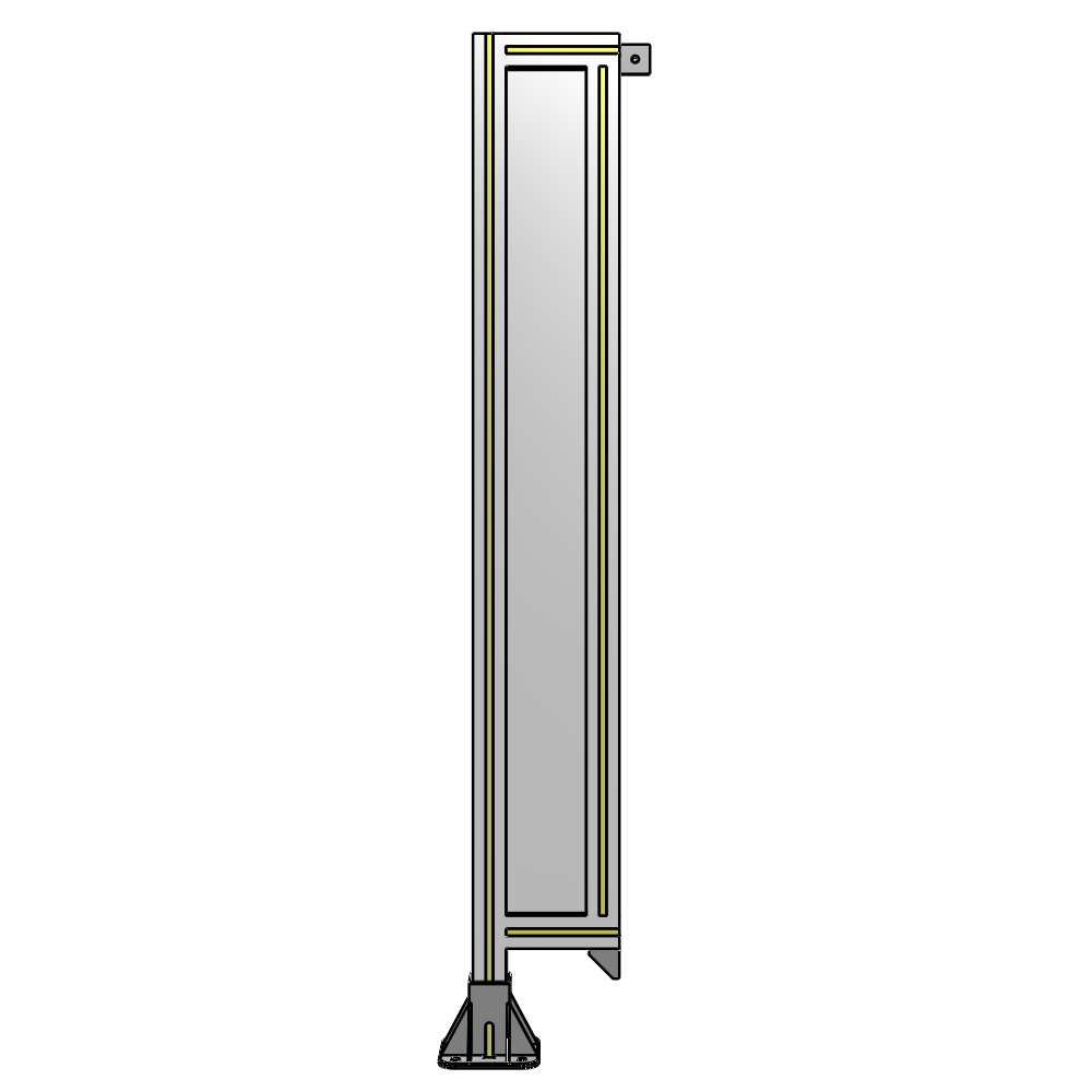 A1-1400-0200-0150-TYPFK SINGLE PANEL-LEG ON LEFT WITH TIE PLATES AND ANGLE 1400MM X 200MM  1/4" POLYCARBONATE, AS A KIT