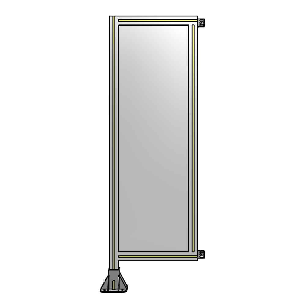 A1-1400-0450-0150-HYPFA SINGLE PANEL-LEG ON LEFT WITH HINGES 1400MM X 450MM  1/4" POLYCARBONATE, ASSEMBLED