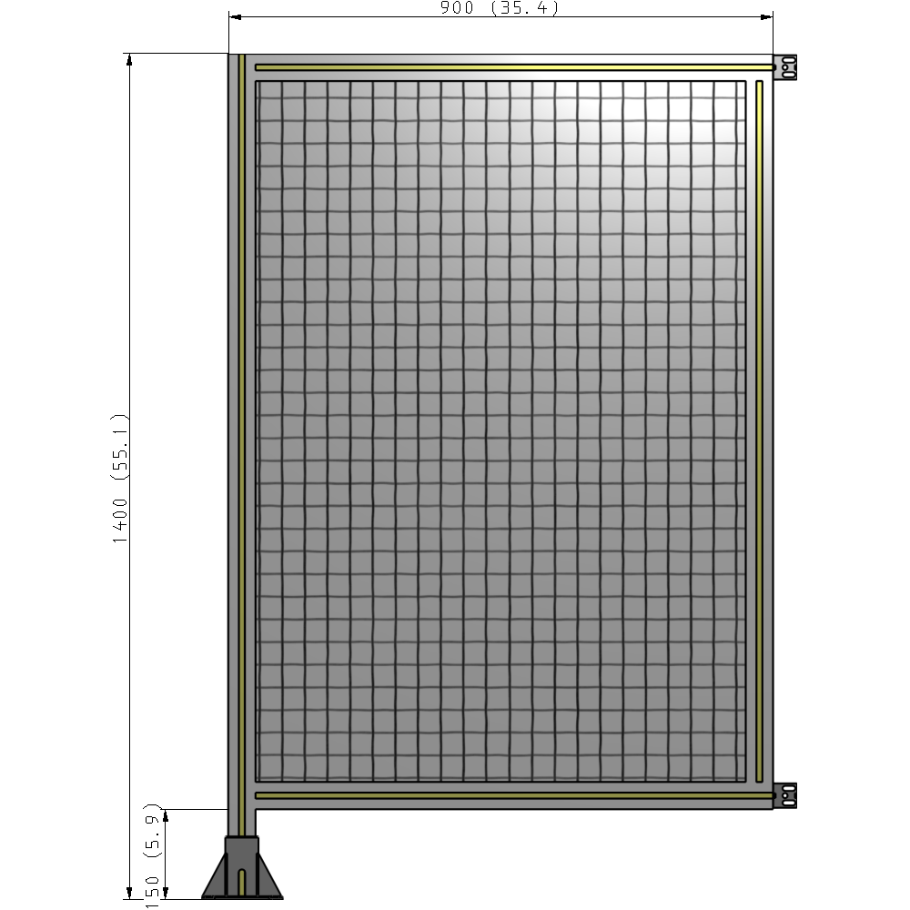 A1-1400-0900-0150-HYMFK SINGLE PANEL-LEG ON LEFT WITH HINGES 1400MM X 900MM 1" MESH, AS A KIT
