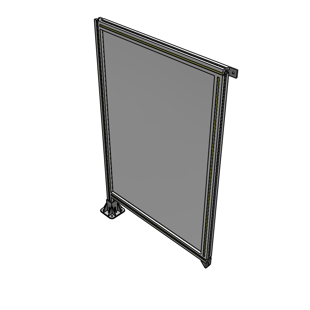 A1-1400-0900-0150-TYPFK SINGLE PANEL-LEG ON LEFT WITH TIE PLATES AND ANGLE 1400MM X 900MM 1/4" POLYCARBONATE, AS A KIT