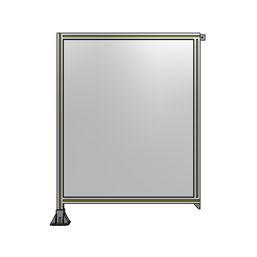 A1-1400-1050-0150-TYPFK SINGLE PANEL-LEG ON LEFT WITH TIE PLATES AND ANGLE 1400MM X 1050MM  1/4" POLYCARBONATE, AS A KIT