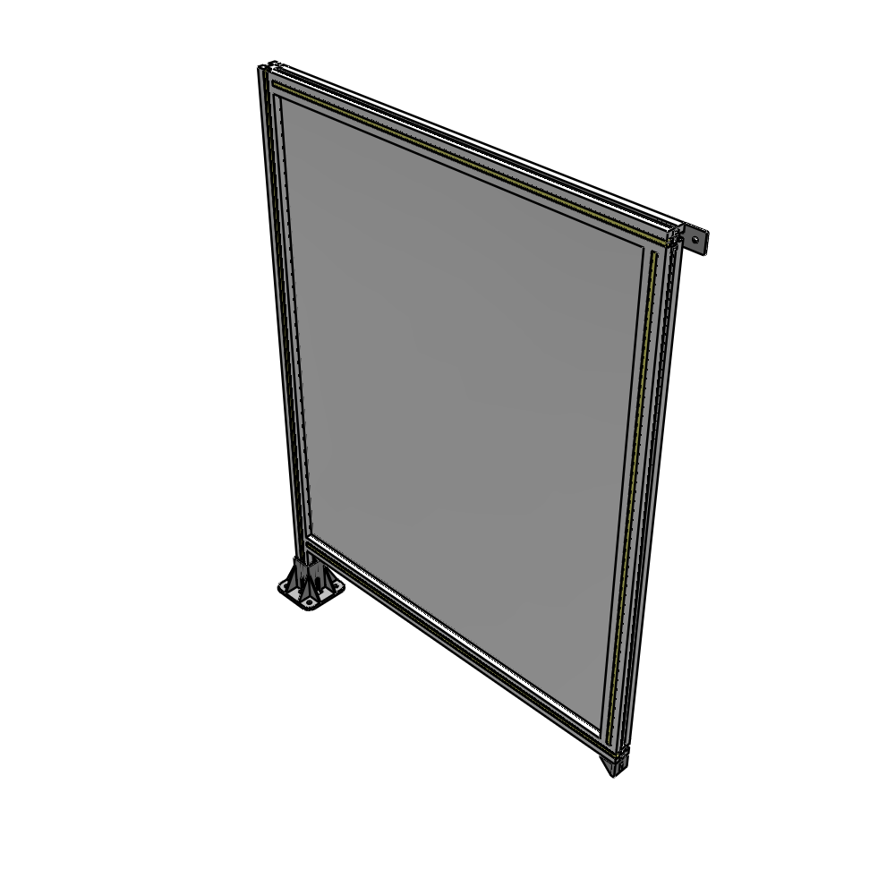 A1-1400-1050-0150-TYPFK SINGLE PANEL-LEG ON LEFT WITH TIE PLATES AND ANGLE 1400MM X 1050MM  1/4" POLYCARBONATE, AS A KIT