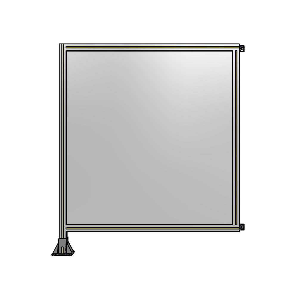 A1-1400-1200-0150-HYPFA SINGLE PANEL-LEG ON LEFT WITH HINGES 1400MM X 1200MM 1/4" POLYCARBONATE, FULLY ASSEMBLED
