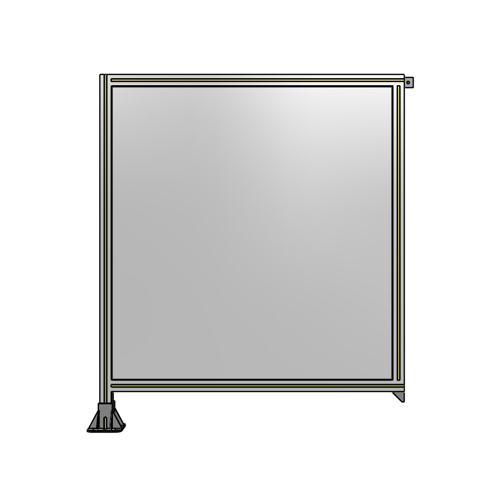 A1-1400-1200-0150-TYPFA SINGLE PANEL-LEG ON LEFT WITH TIE PLATES AND ANGLE 1400MM X 1200MM 1/4" POLYCARBONATE, ASSEMBLED