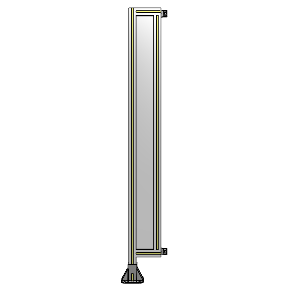 A1-1700-0200-0150-HYPFK SINGLE PANEL-LEG ON LEFT WITH HINGES 1700MM X 200MM  1/4" POLYCARBONATE, AS A KIT