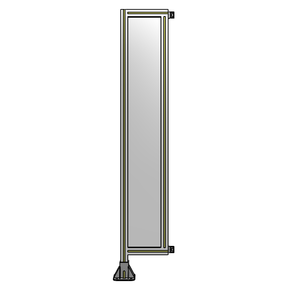 A1-1700-0300-0150-HYPFA SINGLE PANEL-LEG ON LEFT WITH HINGES 1700MM X 300MM  1/4" POLYCARBONATE, FULLY ASSEMBLED
