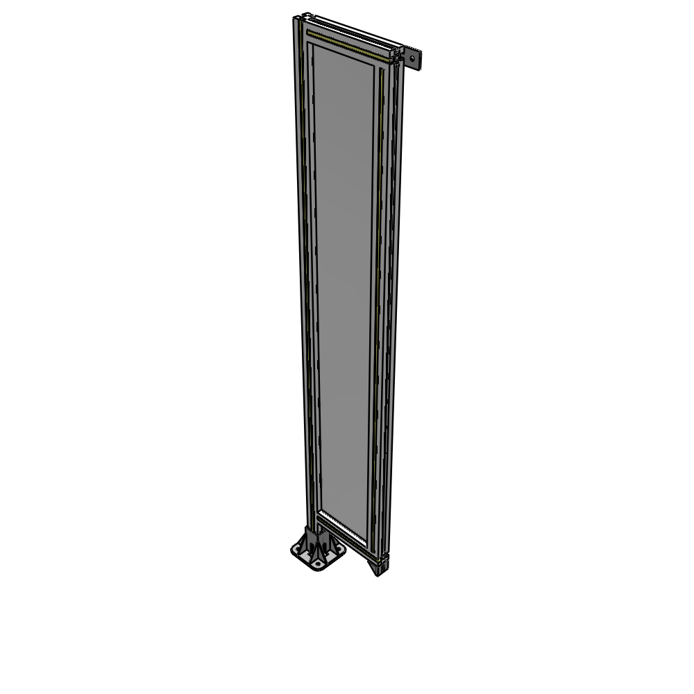 A1-1700-0300-0150-TYPFA SINGLE PANEL-LEG ON LEFT WITH TIE PLATES AND ANGLE 1700MM X 300MM  1/4" POLYCARBONATE, ASSEMBLED