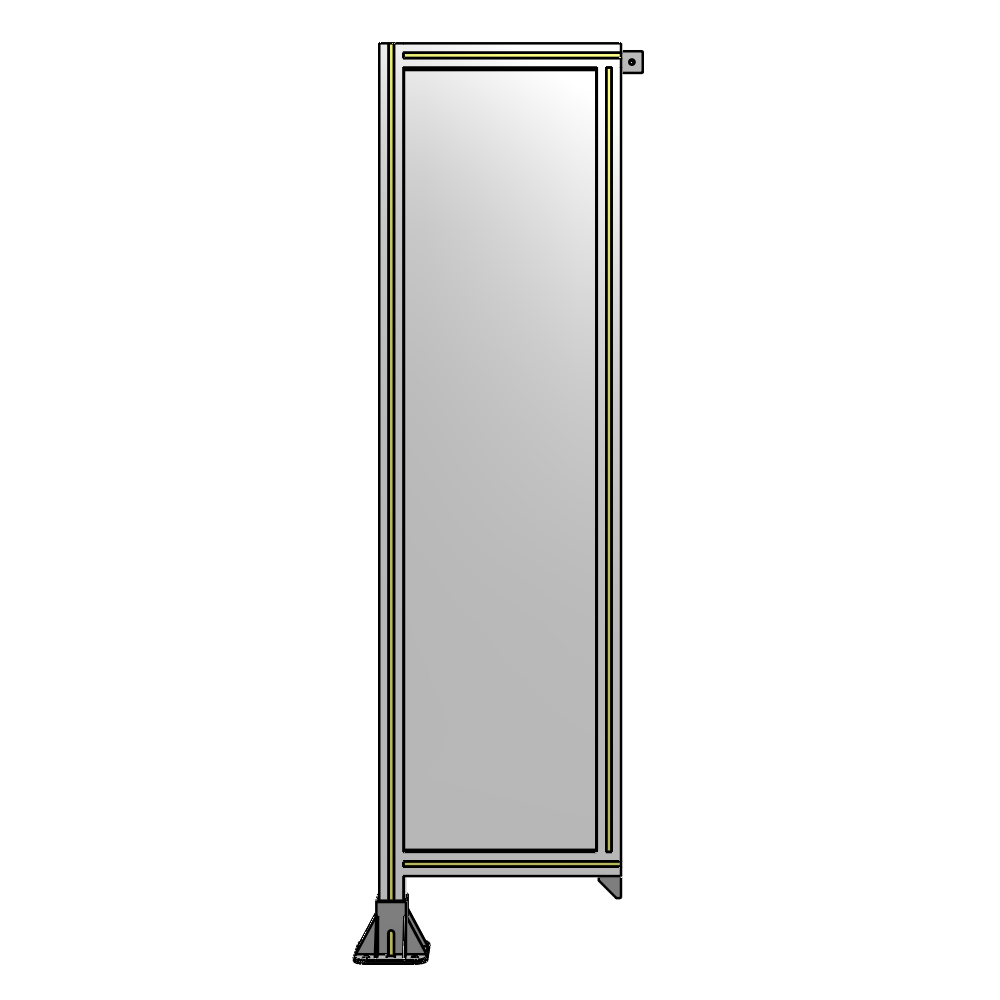 A1-1700-0450-0150-TYPFA SINGLE PANEL-LEG ON LEFT WITH TIE PLATES AND ANGLE 1700MM X 450MM  1/4" POLYCARBONATE, ASSEMBLED