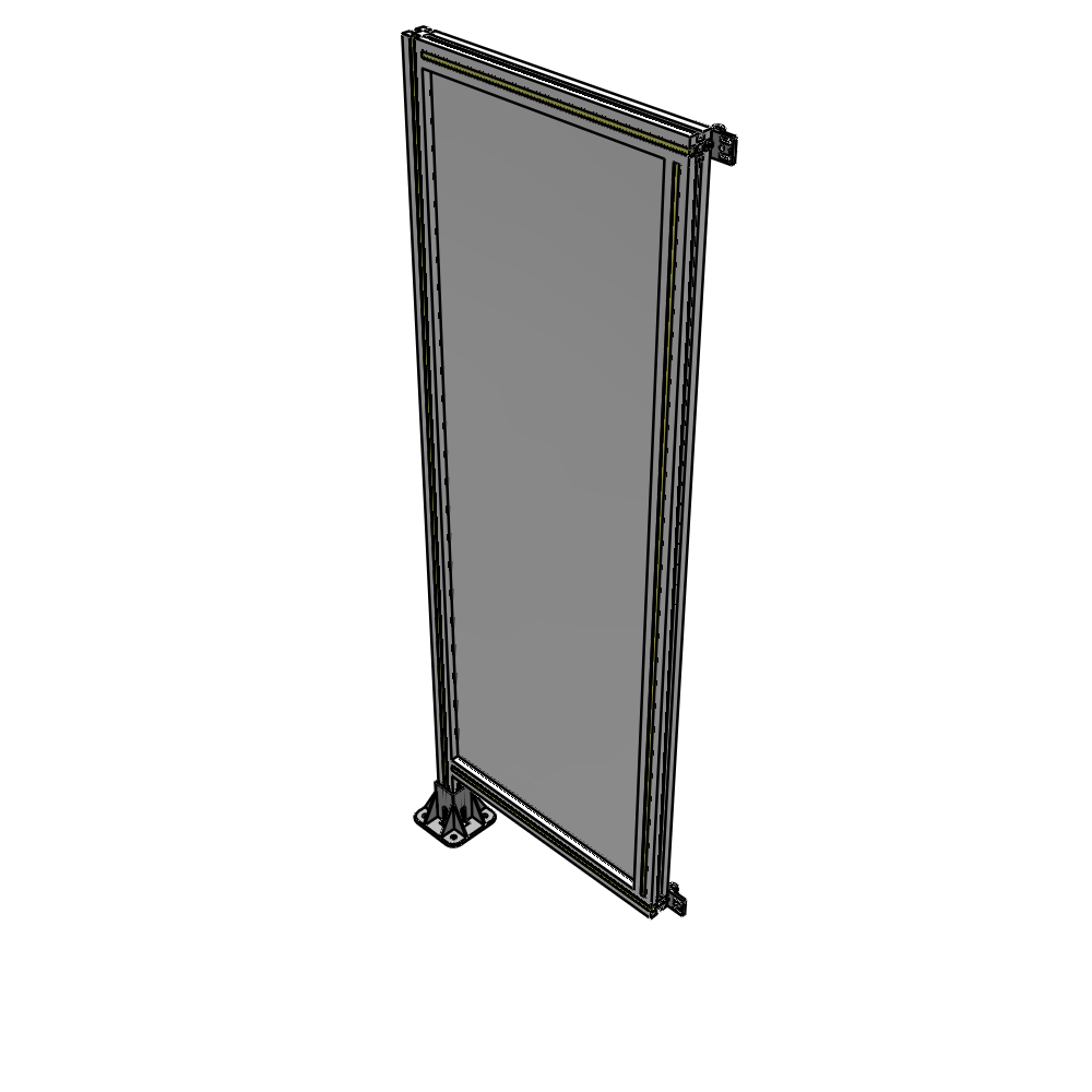 A1-1700-0600-0150-HYPFA SINGLE PANEL-LEG ON LEFT WITH HINGES 1700MM X 600MM  1/4" POLYCARBONATE, ASSEMBLED
