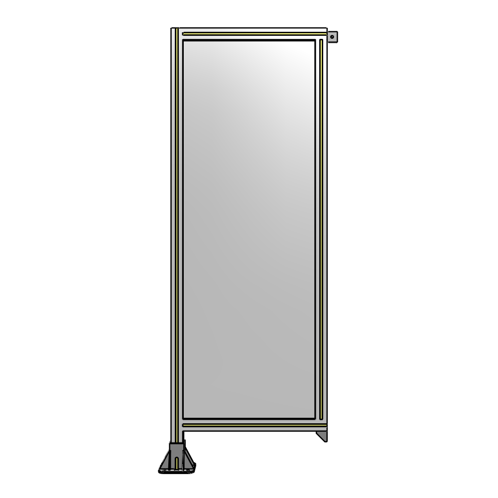 A1-1700-0600-0150-TYPFK SINGLE PANEL-LEG ON LEFT WITH TIE PLATES AND ANGLE 1700MM X 600MM  1/4" POLYCARBONATE, AS A KIT