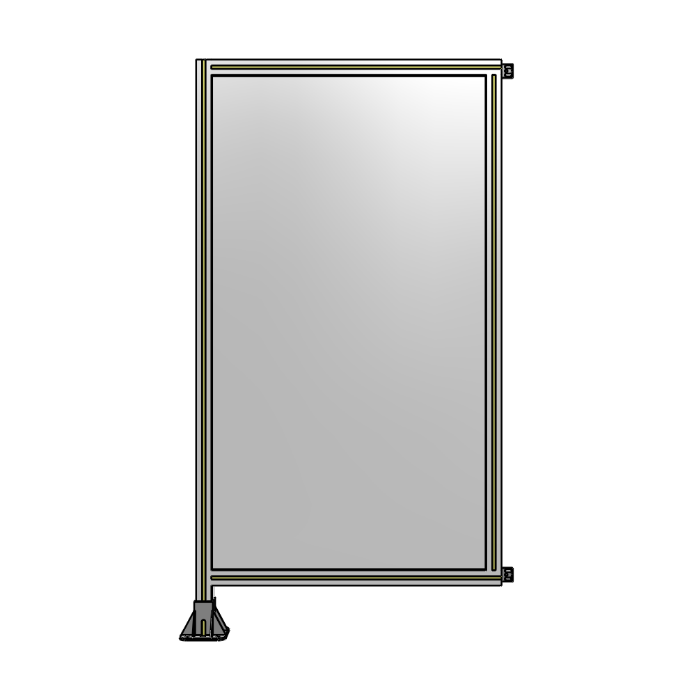 A1-1700-0900-0150-HYPFA SINGLE PANEL-LEG ON LEFT WITH HINGES 1700MM X 900MM  1/4" POLYCARBONATE, FULLY ASSEMBLED