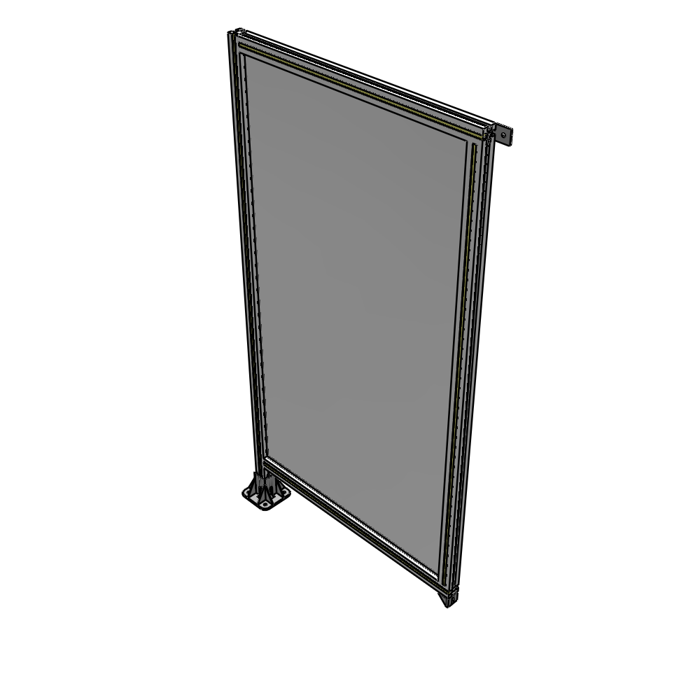 A1-1700-0900-0150-TYPFA SINGLE PANEL-LEG ON LEFT WITH TIE PLATES AND ANGLE 1700MM X 900MM  1/4" POLYCARBONATE, ASSEMBLED